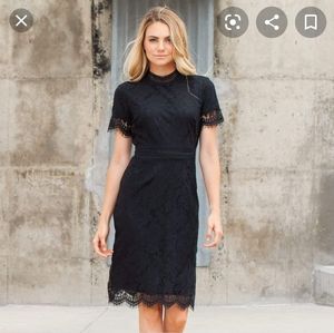 High Neck Black Dress